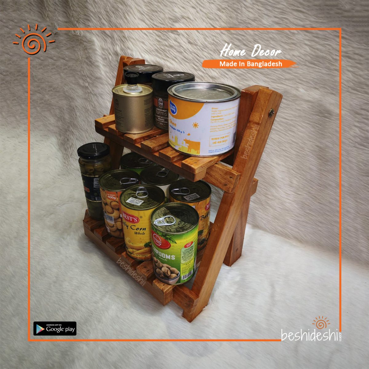 Double Layer Wooden Organizer