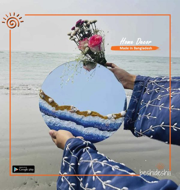 Texture Art Beach Mirror