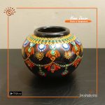Dot Painted Mandala Themed Terracotta Flower Pot