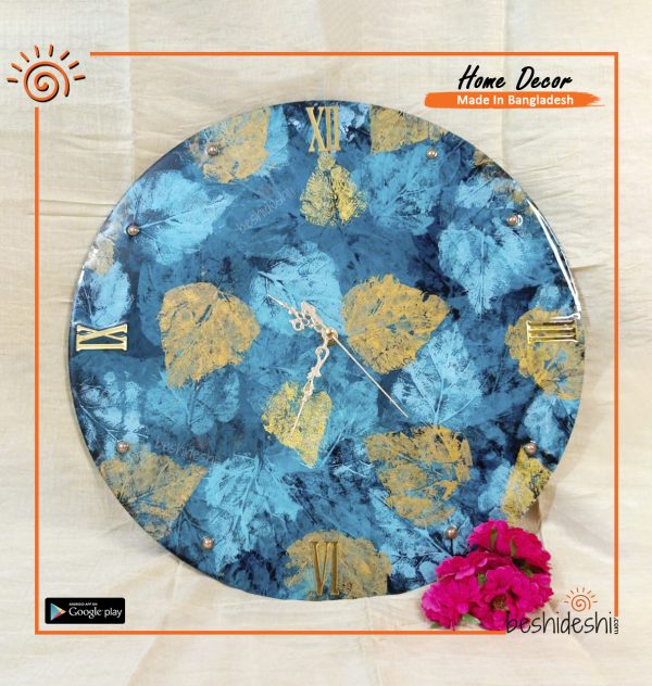 Fallen Leaves Hand Painted Resin Wall Clock