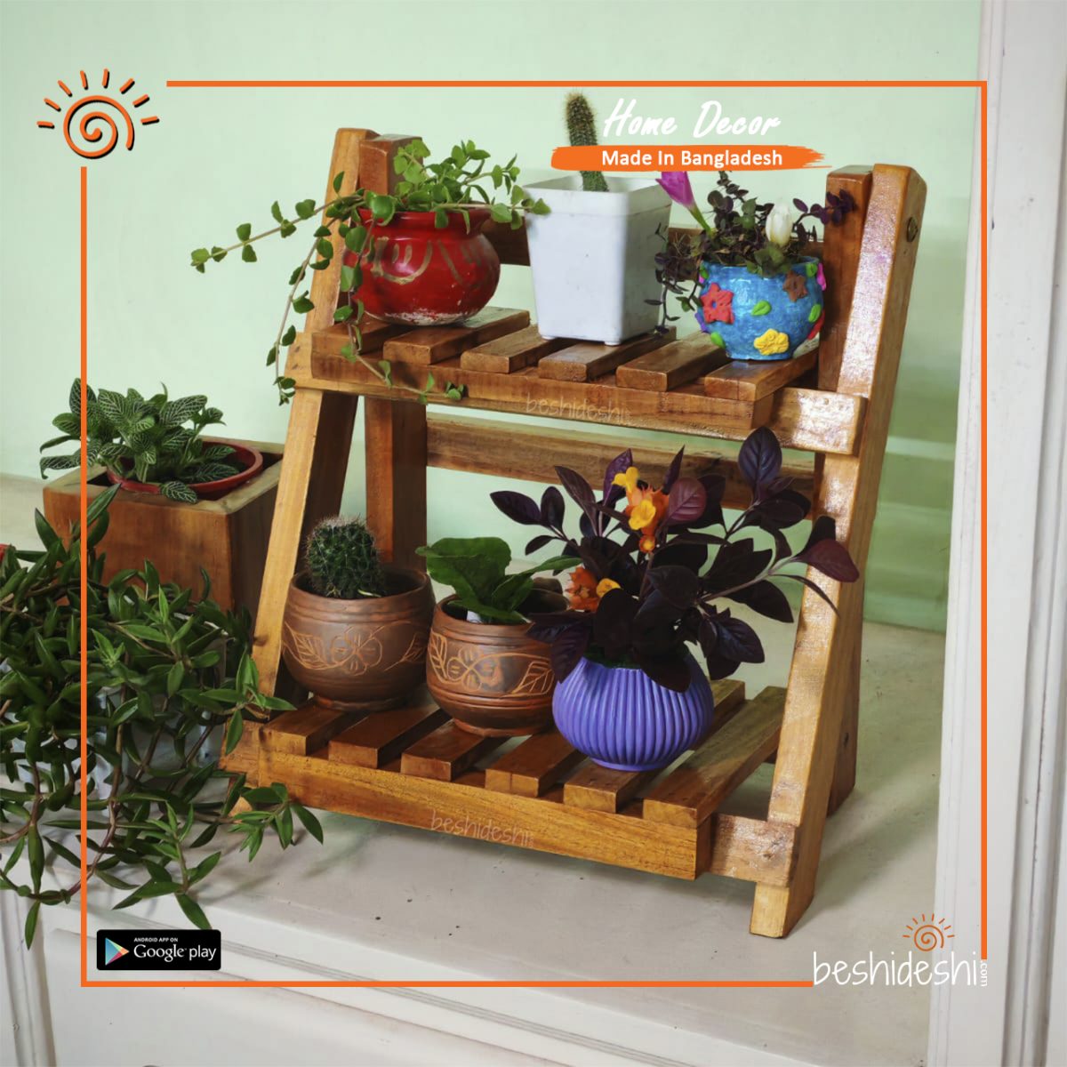 Double Layer Wooden Organizer