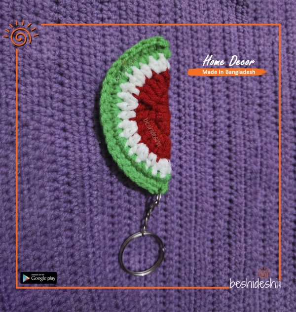 Crochet Watermelon Key Ring