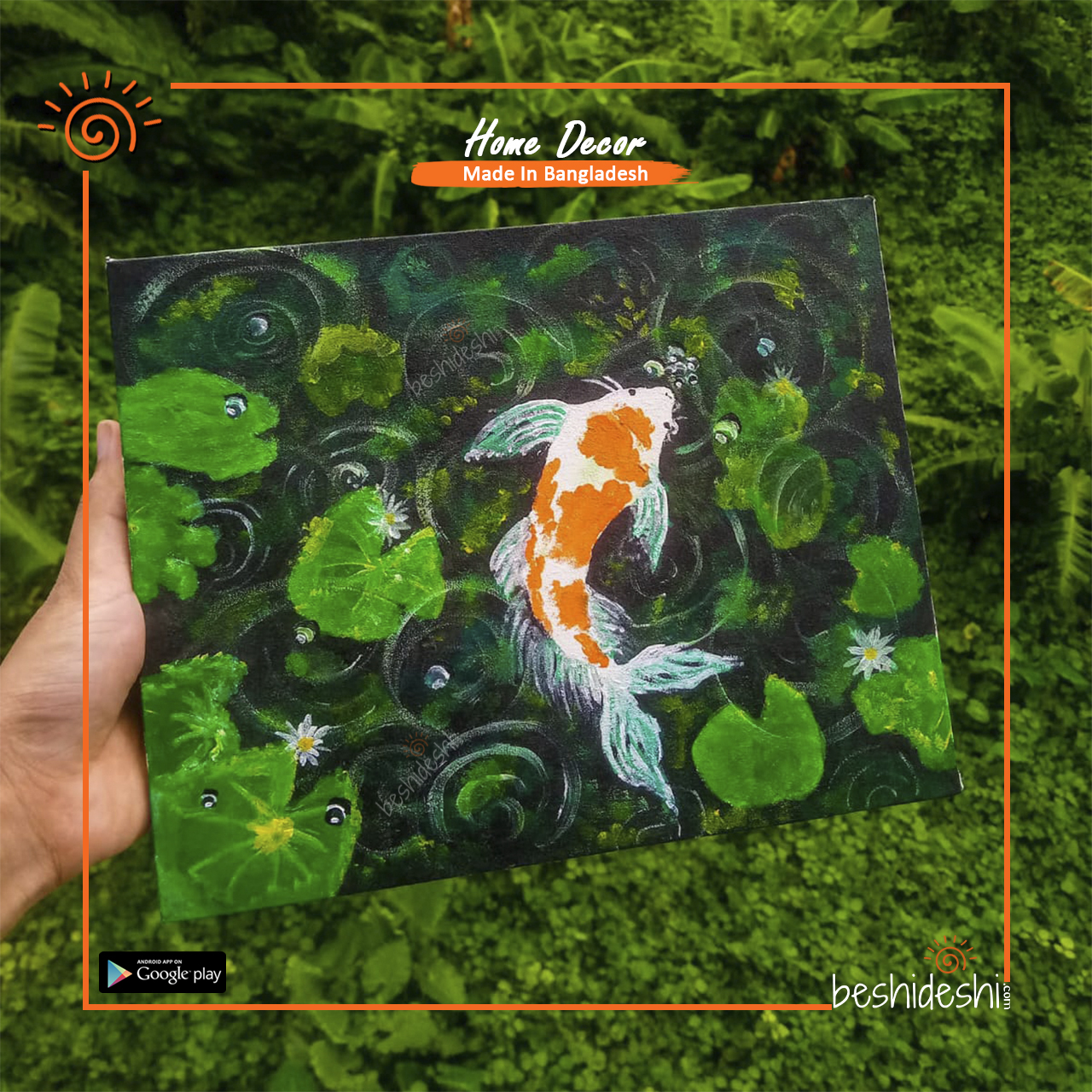 05 Koi Fish Hand Painted Canvas