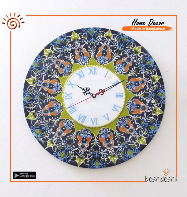 Vibrant Hand Painted Resin Wall Clock
