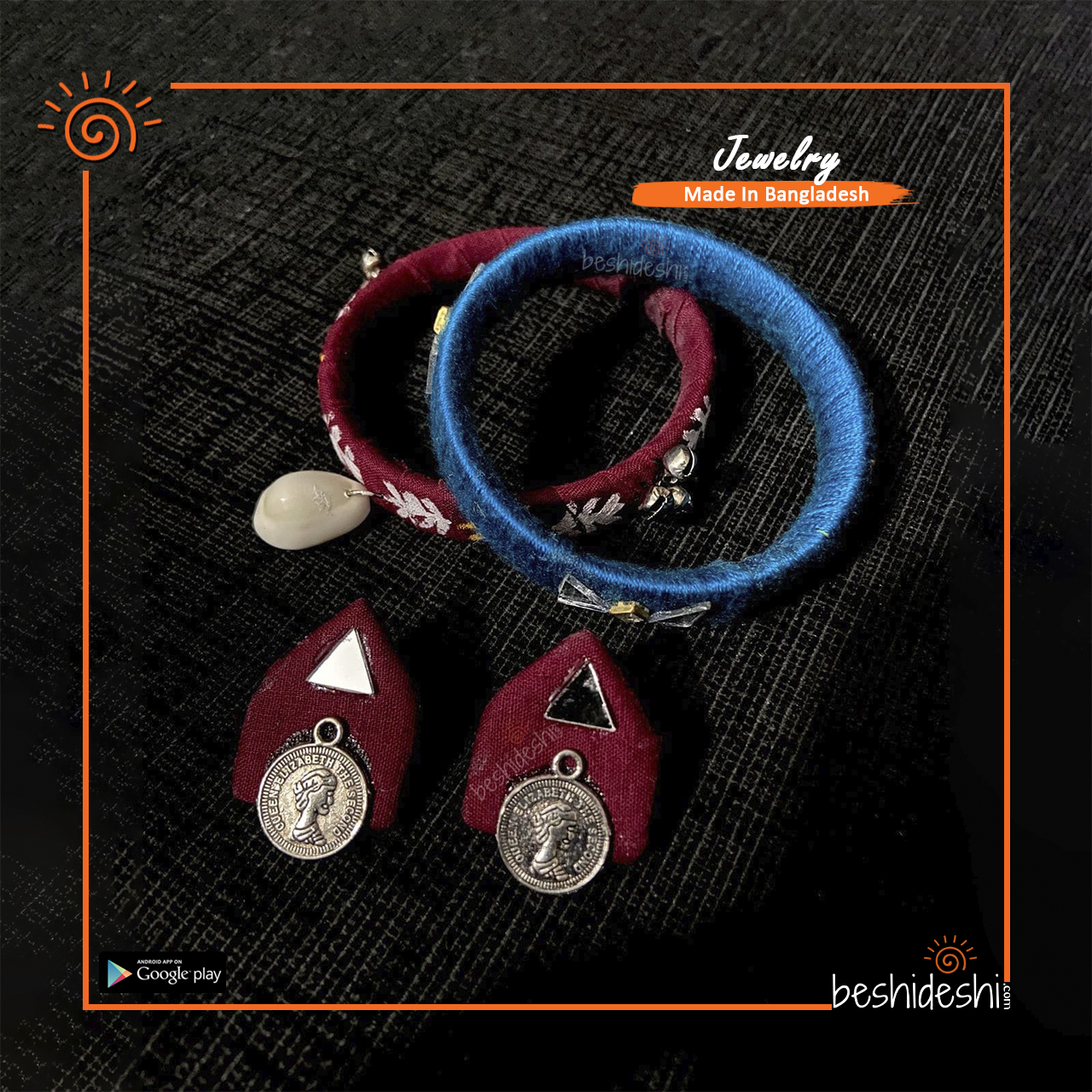 08 Hand Made Bangle with Earring Set