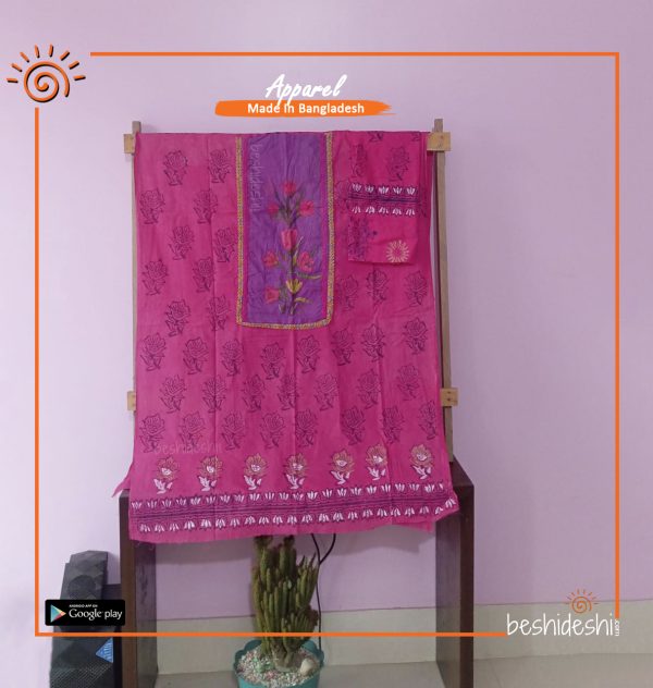 Block Printed Unstitched One-piece