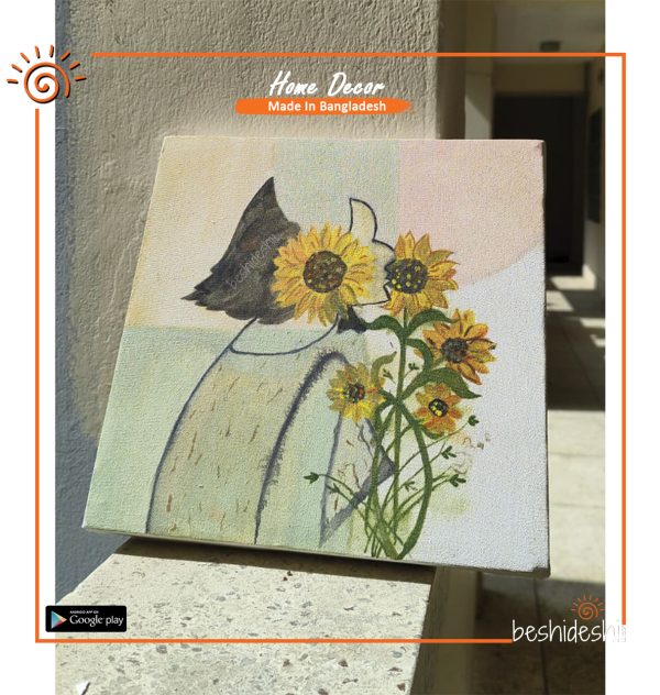 Sunflower Girl Hand Painted Canvas