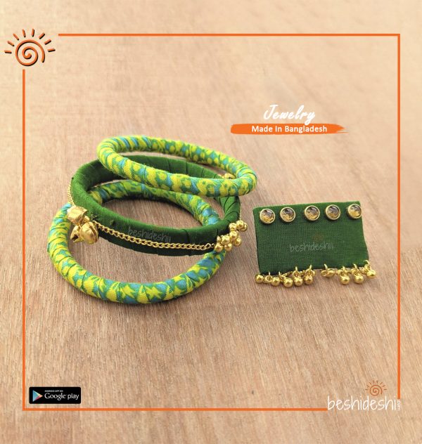 Hand Made Bangle with Finger Ring Set