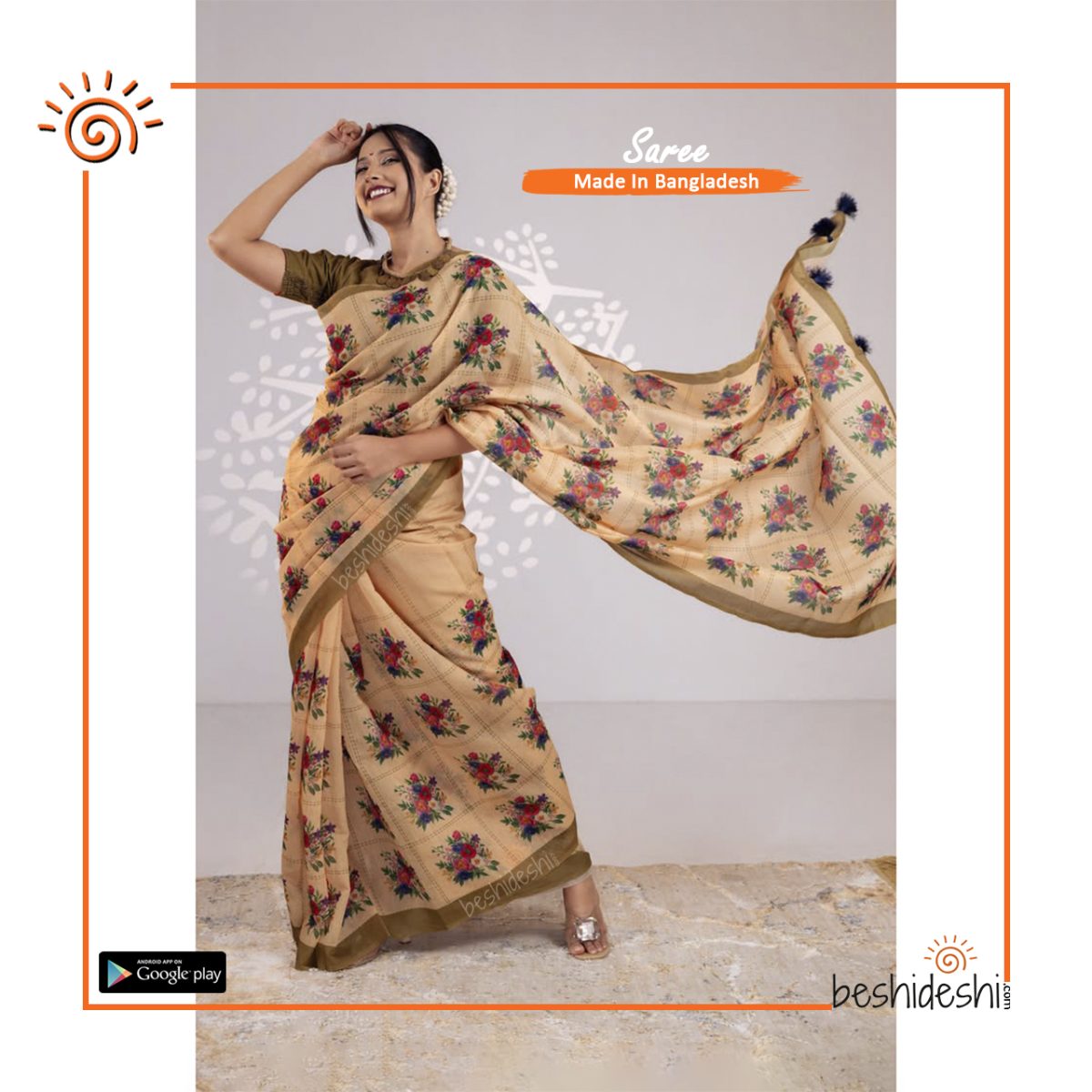 Pushpo Moon Silk Saree