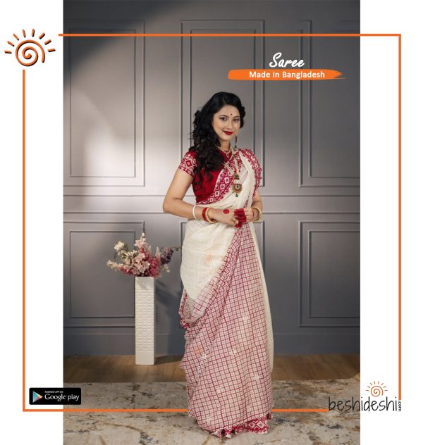 Shuvra Cotton Block Print Saree