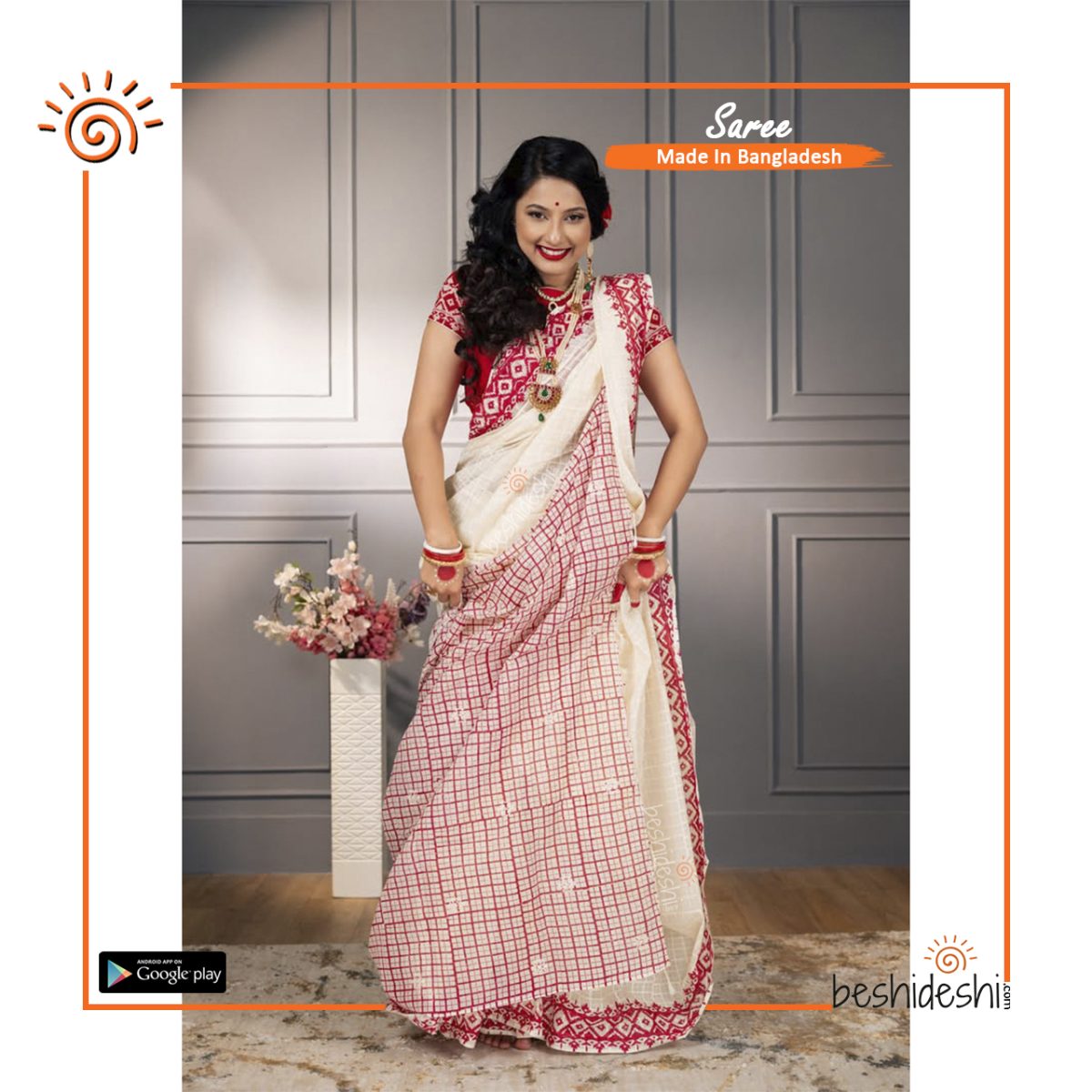 Shuvra Cotton Block Print Saree