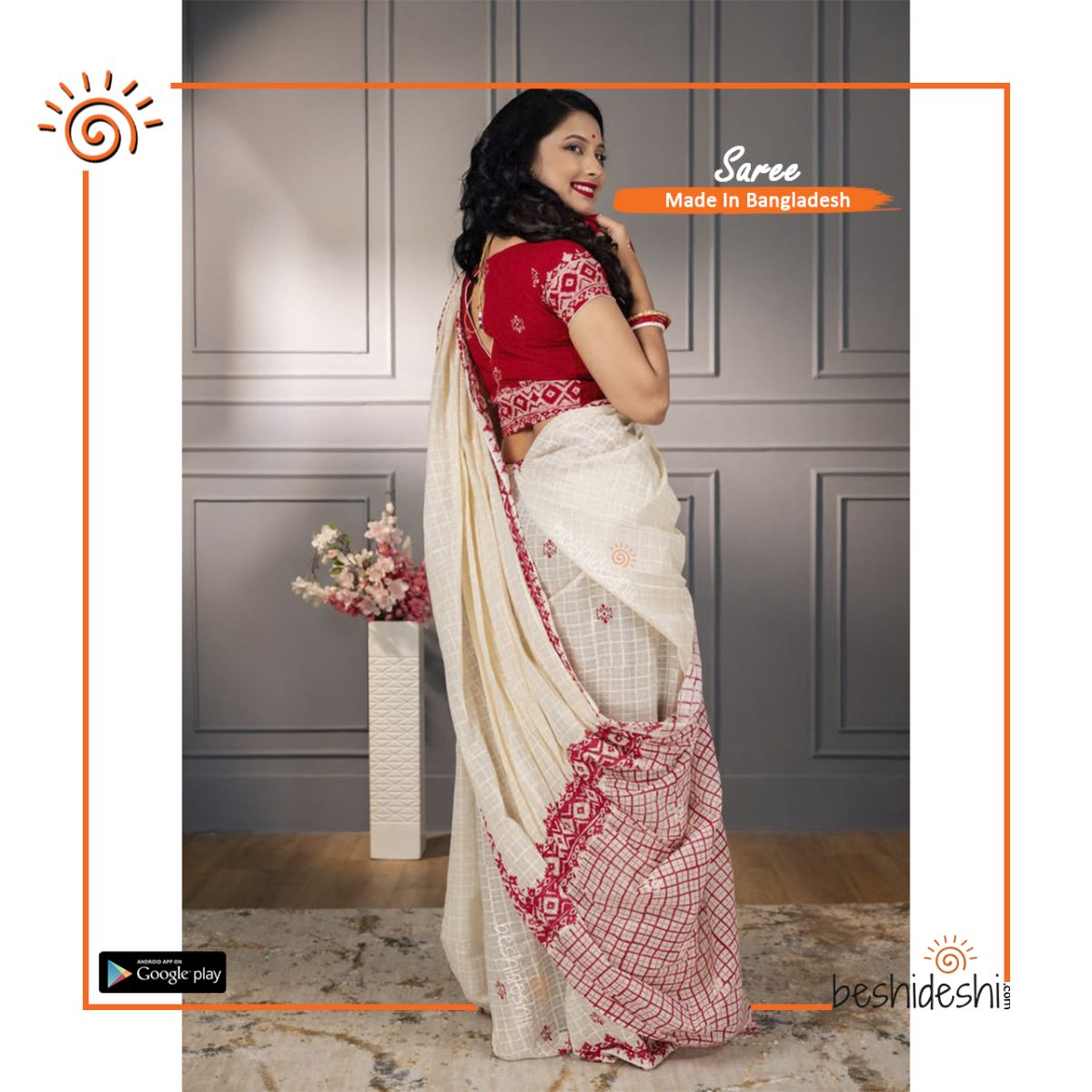 Shuvra Cotton Block Print Saree