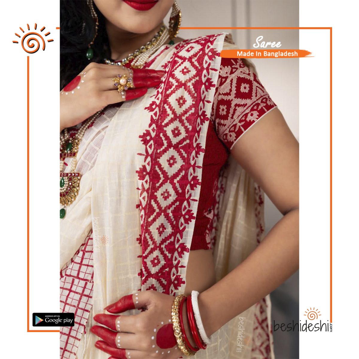 Shuvra Cotton Block Print Saree