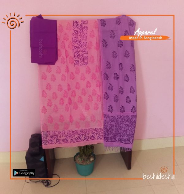 Block Printed Unstitched Three-piece