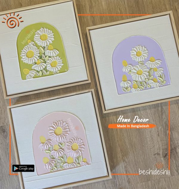 Flower Texture Art Canvas with Frame