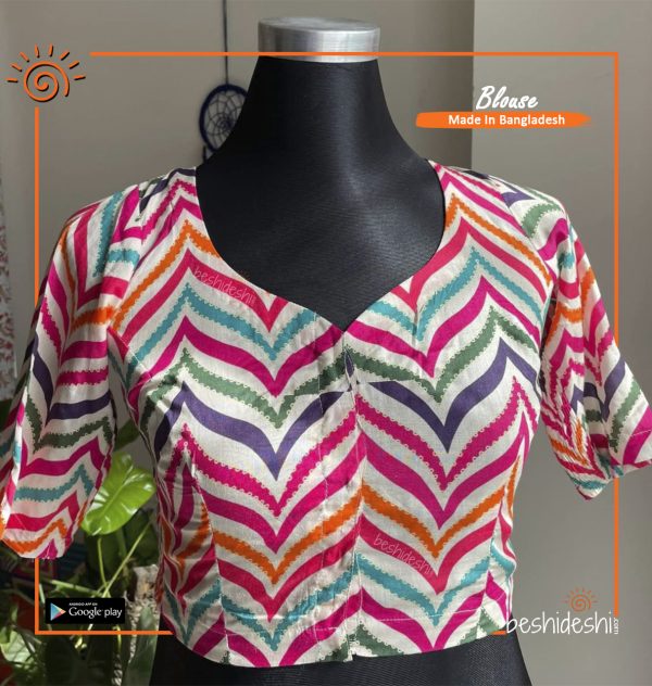 Printed Full Sleeve Stitched Blouse (XXXL)