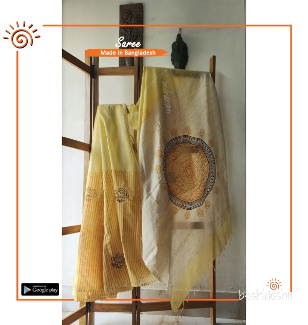 Shuvra Handloom Block Print Saree