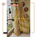 Yellow Tulip Handloom Block Print Saree
