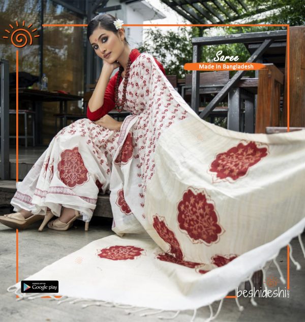 Lalambori Handloom Block Print Saree