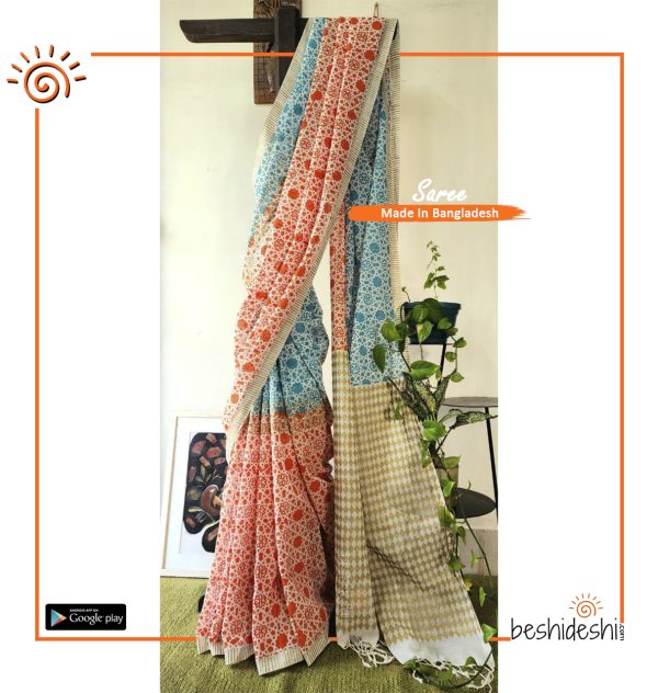 Sampūrṇā Handloom Block Print Saree