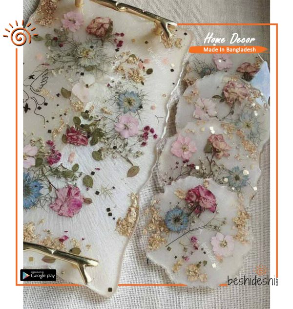 Handmade Resin Tray & Coaster Set