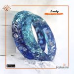 Handmade Diamond Cut Resin Bangle Set
