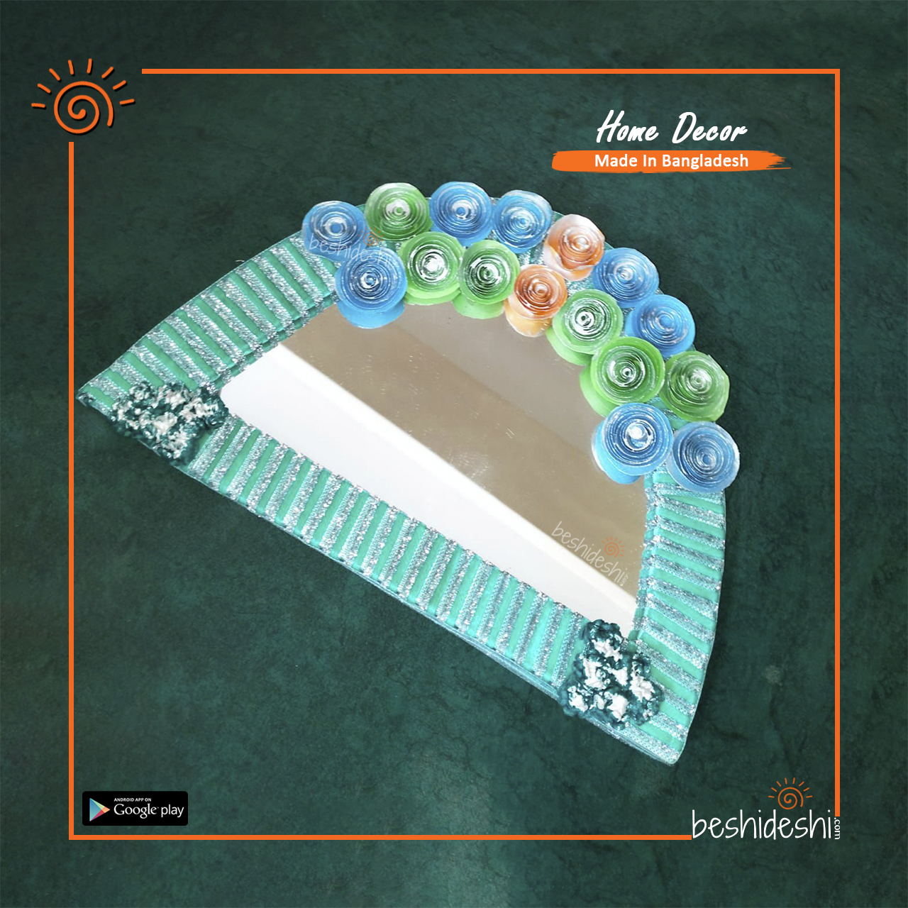 02 Hand Crafted Half Moon Mirror