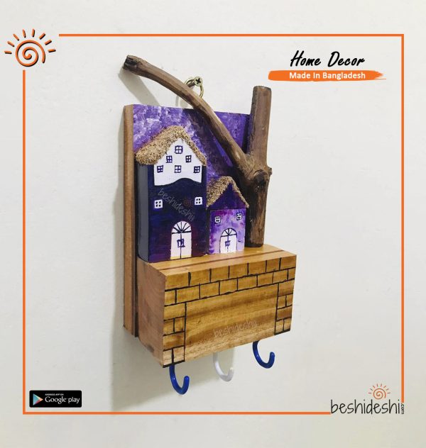 Purple House Key Ring Holder