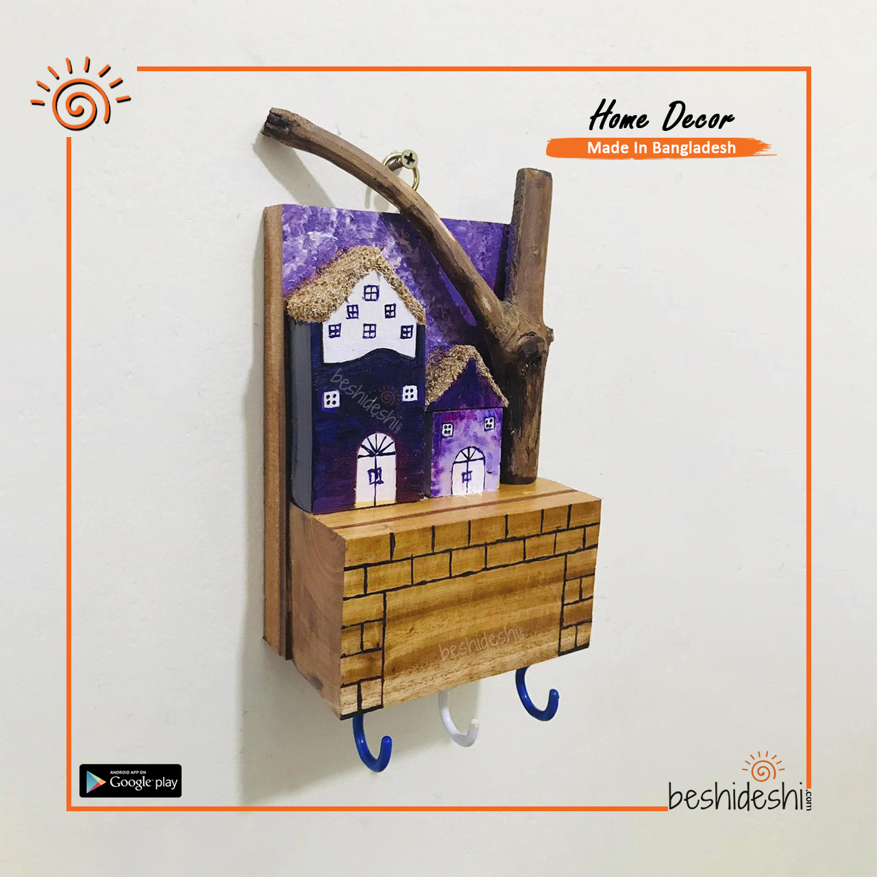 02 Purple House Key Ring Holder