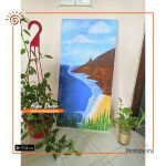 Sea with Hill View Hand Painted Canvas