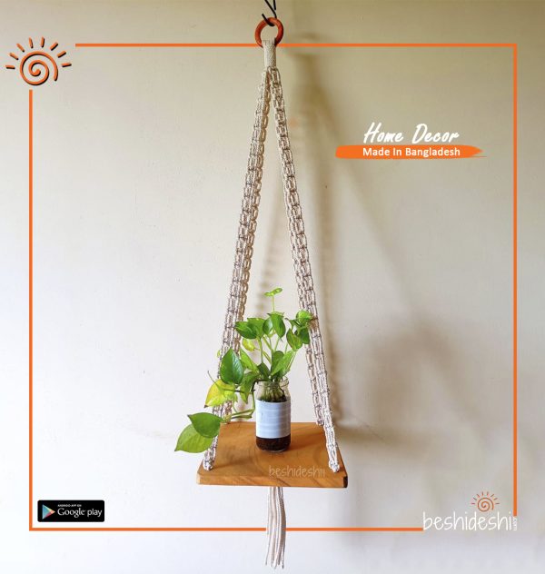 Macramé Hanging Planter Shelf