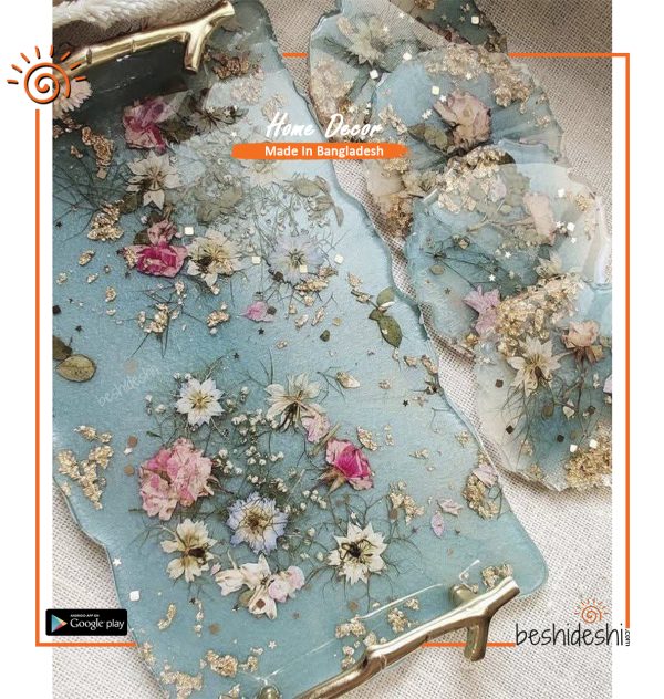 Handmade Resin Tray & Coaster Set