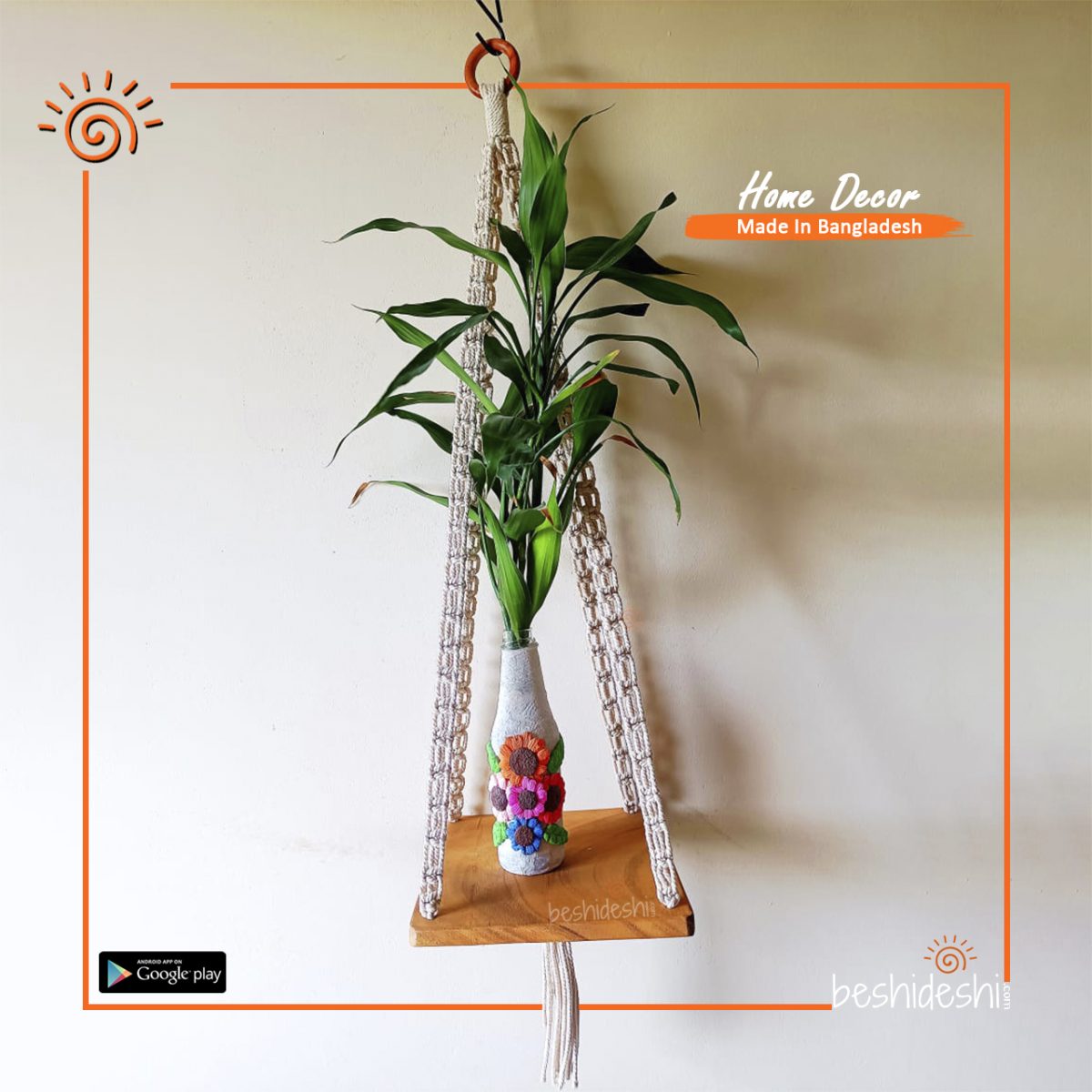 Macramé Hanging Planter Shelf