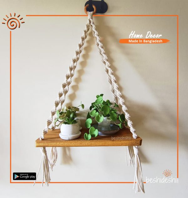 Macramé Hanging Planter Shelf