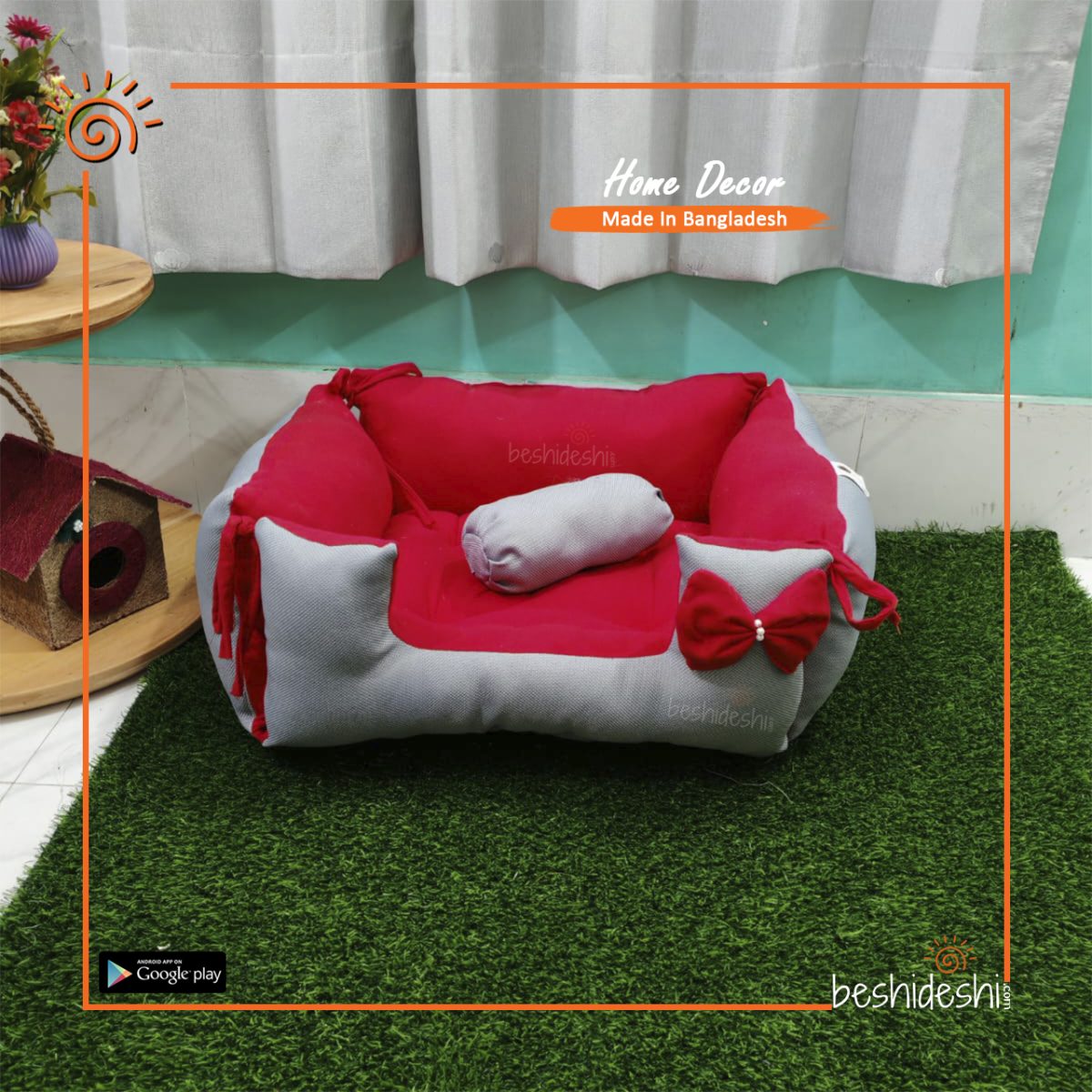 Pet Bed With Pillow