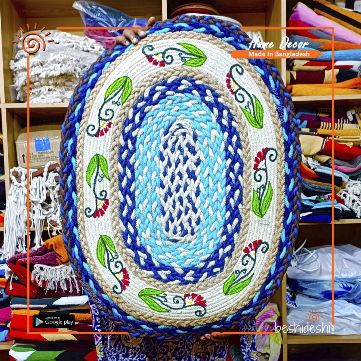 Hand Painted Jute Door Mat