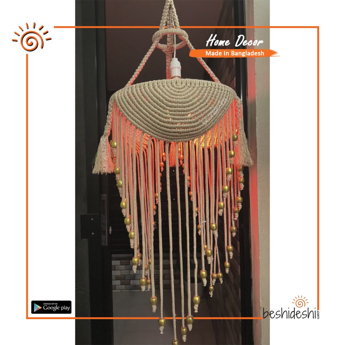 Macramé Hanging Lampshade