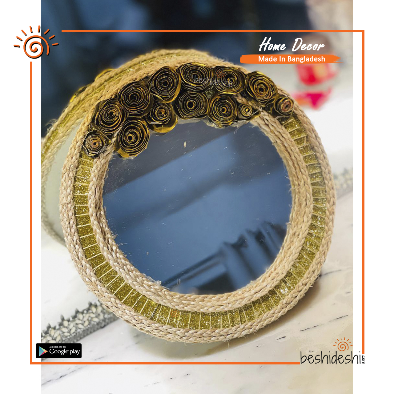 07 Hand Crafted Round Mirror