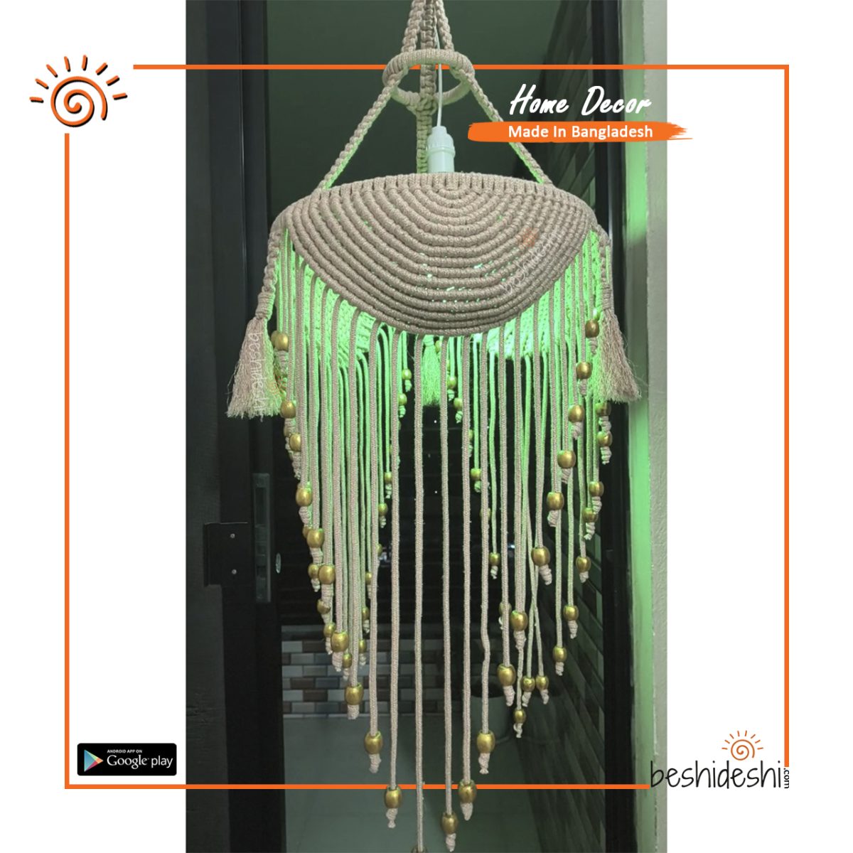 Macramé Hanging Lampshade