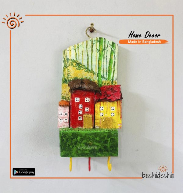 Forest House Key Ring Holder