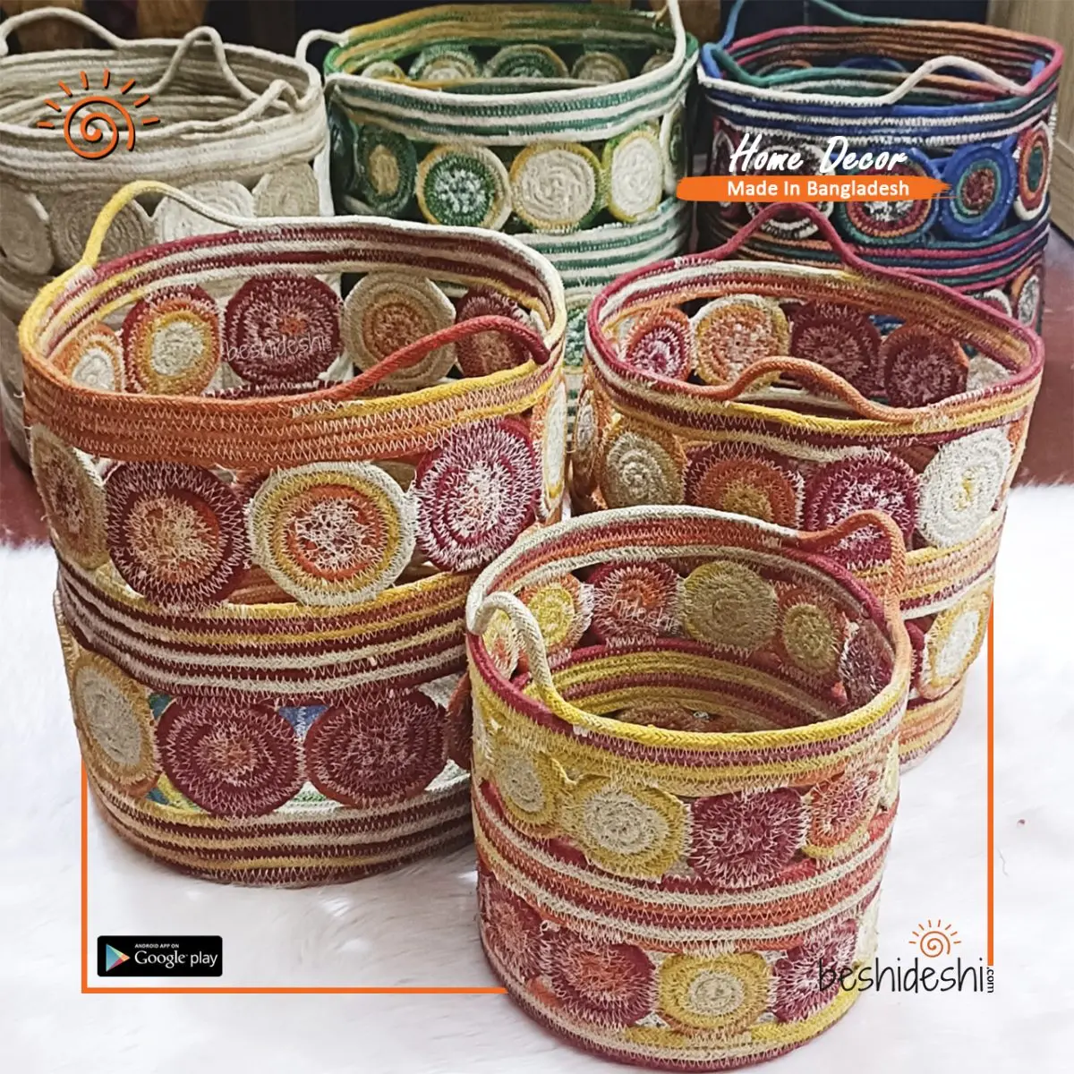 Jute Planter Basket Set