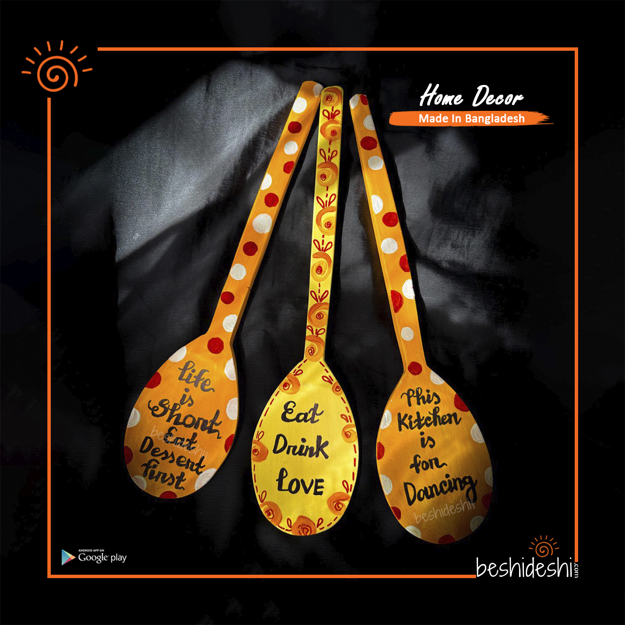 10 Hand Painted Wooden Spud