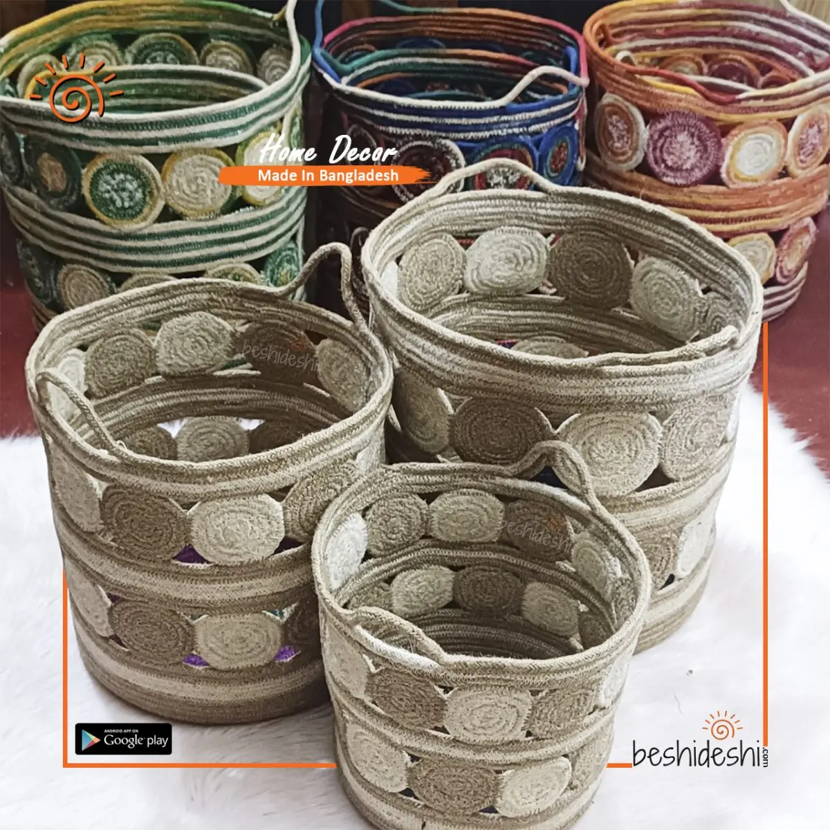 Jute Planter Basket Set
