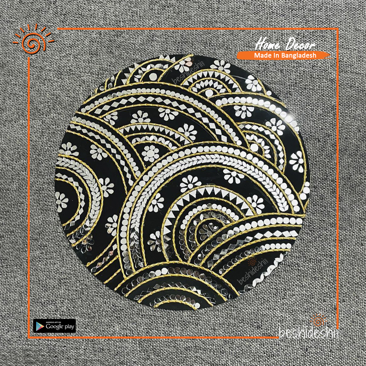 16 Lippan Art Mirror Work Wall Hanging