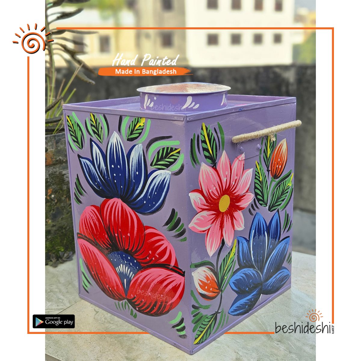 Rickshaw Painted Murir Tin (Big)