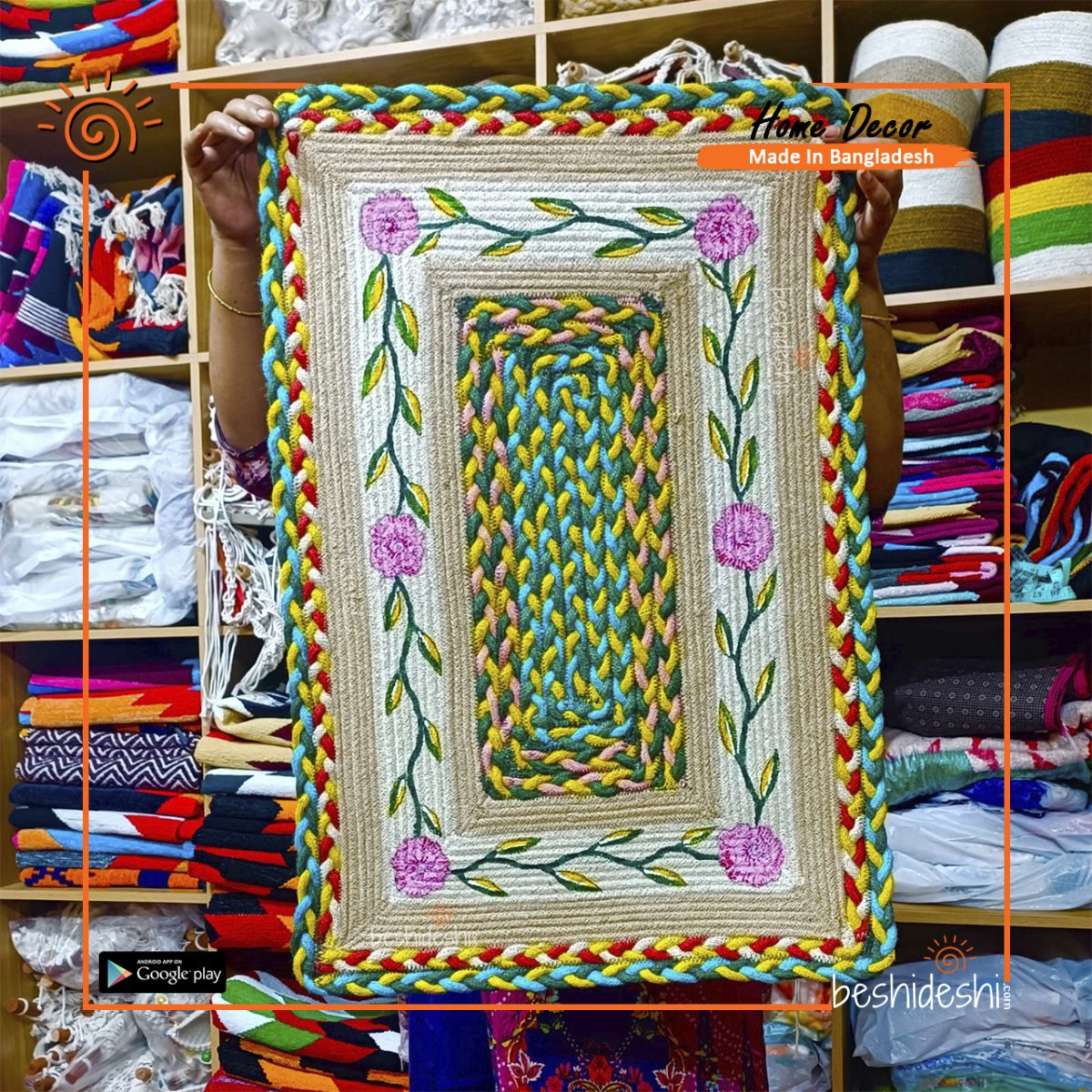 Hand Painted Jute Door Mat