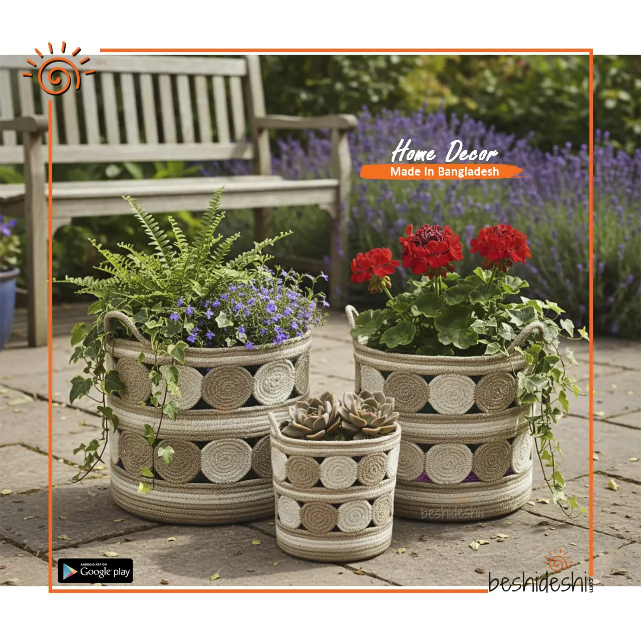 21 Jute Planter Basket Set