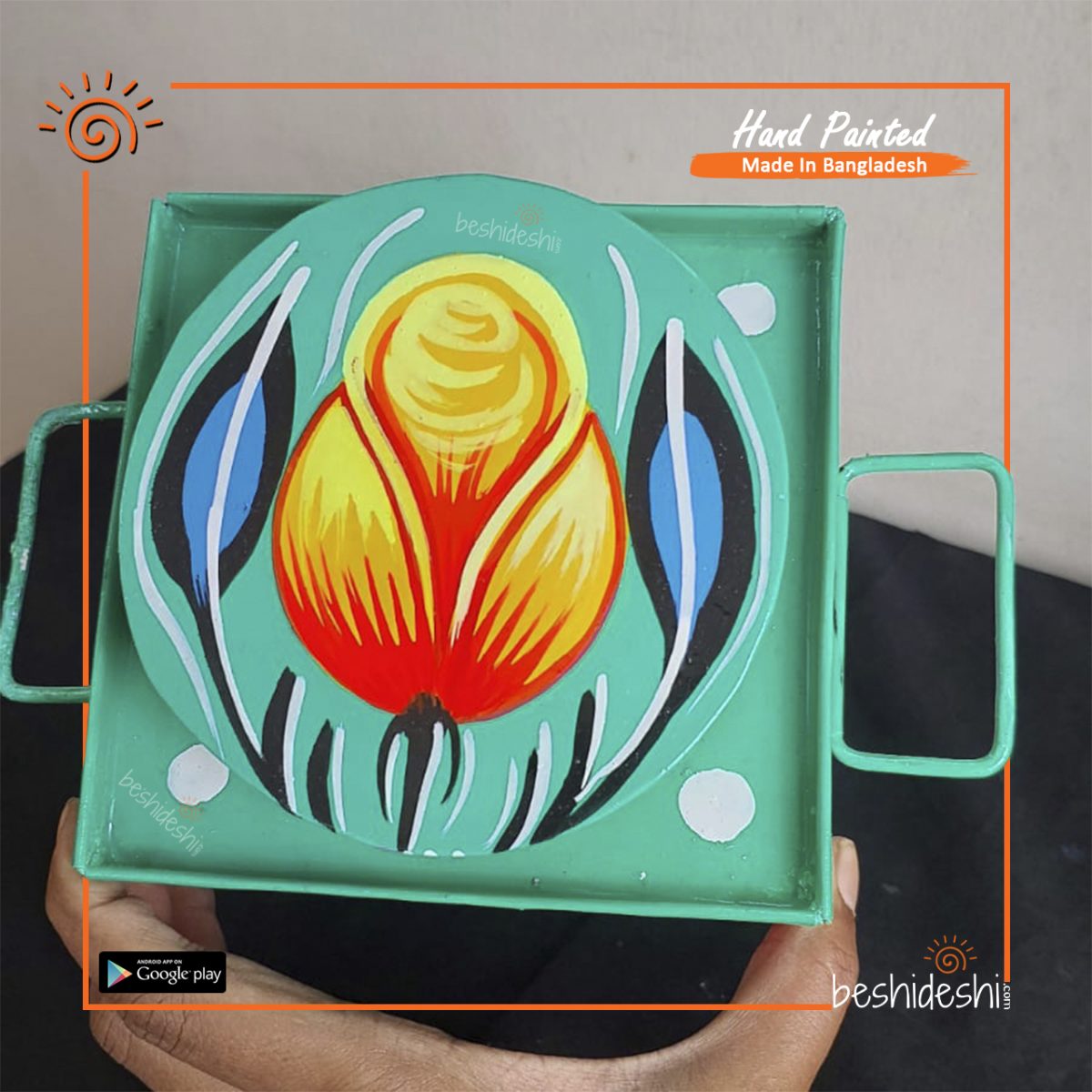 Rickshaw Painted Murir Tin (Small)