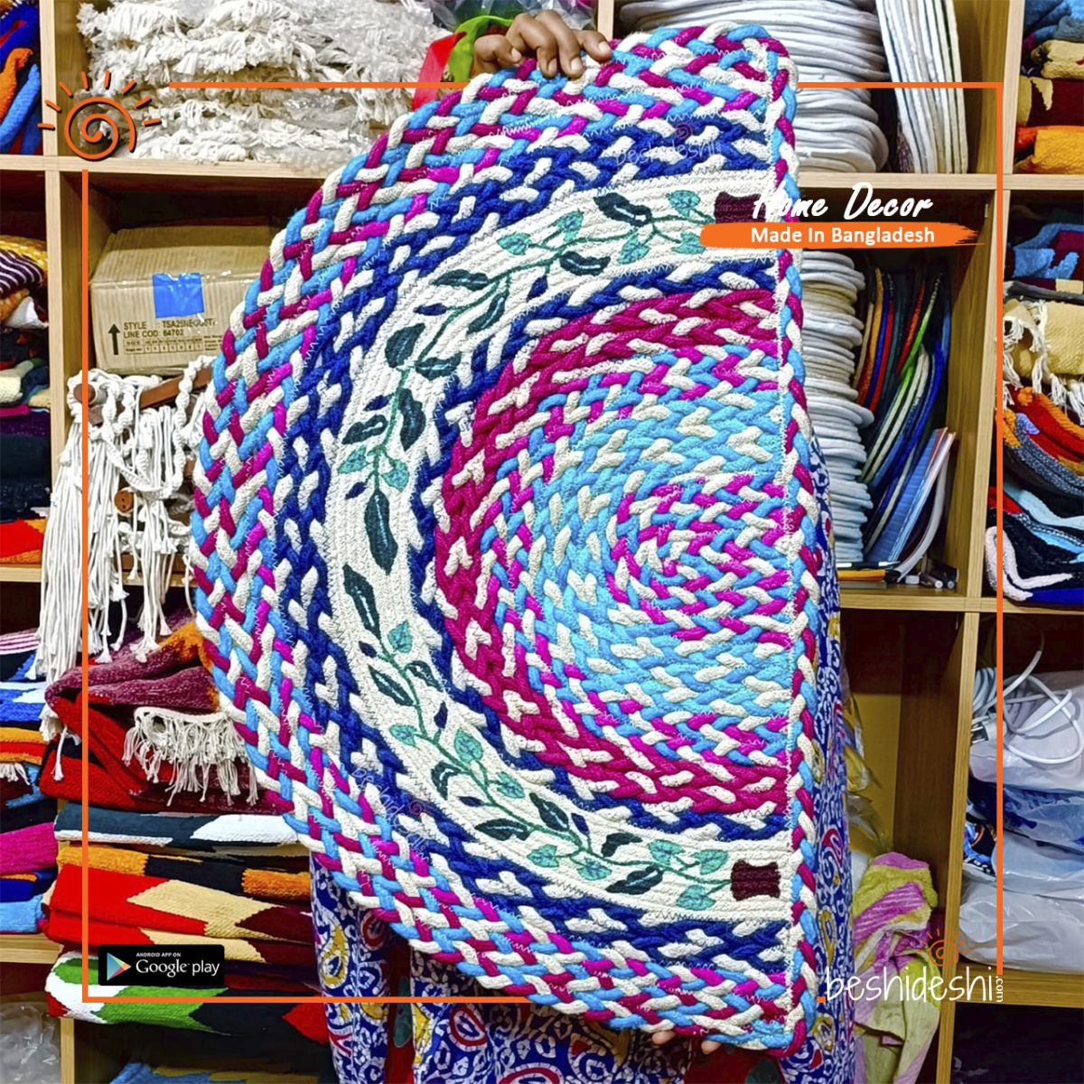 Hand Painted Jute Door Mat