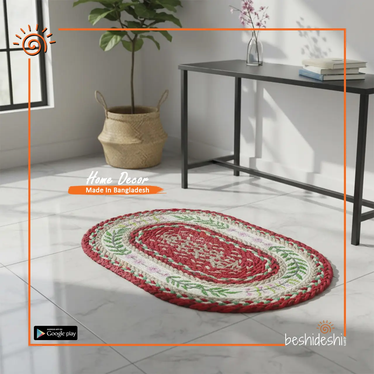 41 Hand Painted Jute Door Mat